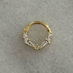 Gold Crystal Daith Conch Tragus Septum Earring 

Brand New